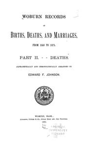 Cover of: Woburn records of births, deaths, marriages, and marriage intentions, from 1640 to 1900 by Woburn (Mass.)