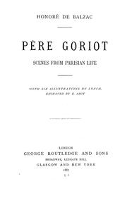 Cover of: Père Goriot by Honoré de Balzac