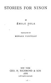 Cover of: Stories for Ninon by Émile Zola