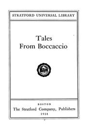 Cover of: Tales from Boccaccio by Giovanni Boccaccio