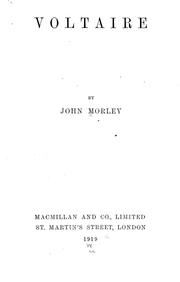 Cover of: Voltaire by John Morley, 1st Viscount Morley of Blackburn