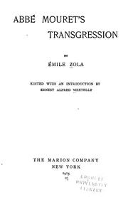 Cover of: Abbé Mouret's transgression by Émile Zola