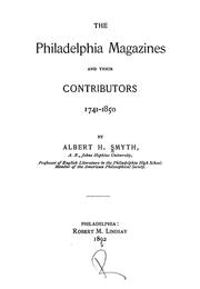 Cover of: The Philadelphia magazines and their contributors, 1741-1850 by Albert Henry Smyth