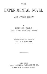 Cover of: The experimental novel by Émile Zola