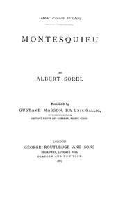 Cover of: Montesquieu by Albert Sorel