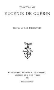 Cover of: Journal of Eugénie de Guérin by Eugénie de Guérin