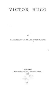 Cover of: Victor Hugo by Algernon Charles Swinburne