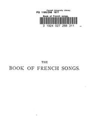 Cover of: The book of French songs | John Oxenford
