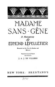 Cover of: Madame Sans-Gêne by Edmond Lepelletier