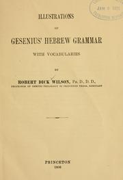 Cover of: Illustrations of Gesenius' Hebrew grammar with vocabularies.