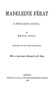 Cover of: Madeleine Férat: a realistic novel