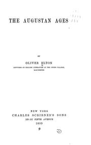 Cover of: The Augustan ages | Elton, Oliver