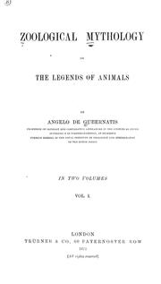 Cover of: Zoological mythology by Angelo De Gubernatis