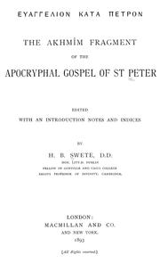 Cover of: Euangélion kata Pétron: The Akhmîm fragment of the apocryphal Gospel of St. Peter