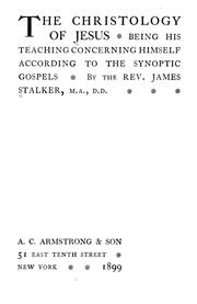 Cover of: The Christology of Jesus by James Stalker