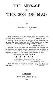 Cover of: The message of the Son of man by Edwin Abbott Abbott