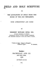 Cover of: Philo and Holy Scripture by Herbert Edward Ryle