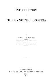 Cover of: Introduction to the synoptic Gospels by Paton James Gloag
