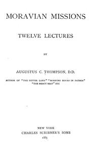 Cover of: Moravian missions by Thompson, A. C.
