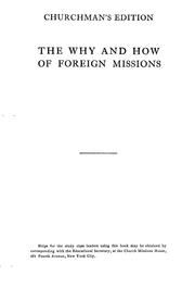 Cover of: The why and how of foreign missions