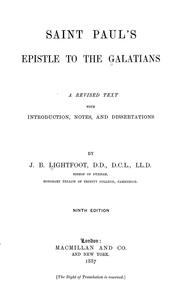 Cover of: Saint Paul's Epistle to the Galatians by Joseph Barber Lightfoot