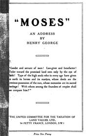 Cover of: "Moses", an address