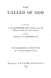 Cover of: The called of God by Davidson, A. B.