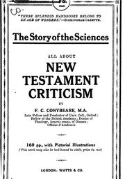Cover of: History of New Testament criticism | F. C. Conybeare