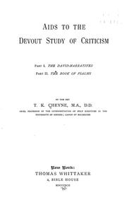 Cover of: Aids to the devout study of criticism by T. K. Cheyne
