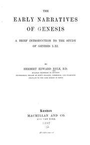 Cover of: The early narratives of Genesis: a brief introduction to the study of Genesis I-XI