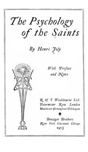 Cover of: The psychology of the saints by Henri Joly, Henri Joly