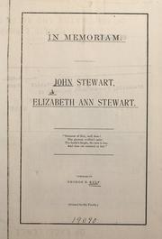 Cover of: In memoriam; John Stewart, Elizabeth Ann Stewart.