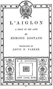 Cover of: L'aiglon by Edmond Rostand