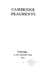 Cover of: Cambridge fragments