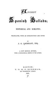 Cover of: Ancient Spanish ballads: historical and romantic