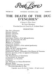 Cover of: The death of the Duc d'Enghien: a drama in three scenes