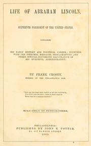 Cover of: Life of Abraham Lincoln by Frank Crosby