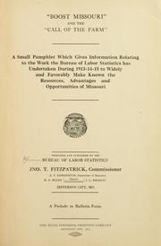 "Boost Missouri" and the "Call of the farm," by Missouri. Bureau of Labor Statistics