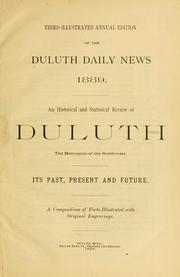 Cover of: Third illustrated annual ed. of the Duluth daily news, 1889. | 