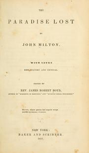 Cover of: The paradise lost by John Milton