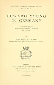 Cover of: Edward Young in Germany by John Louis Kind