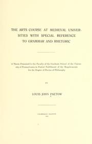 Cover of: The arts course at medieval universities | Louis John Paetow