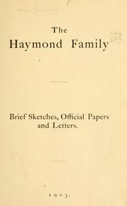 Cover of: The haymond family: brief sketches
