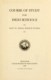Cover of: Course of study for high schools | Arkansas. Dept. of Public Instruction.