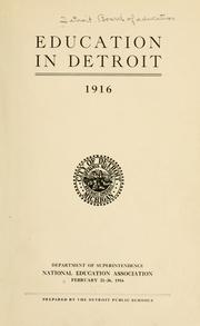 Cover of: Education in Detroit, 1916
