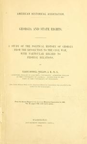 Cover of: Georgia and state rights. by Ulrich Bonnell Phillips