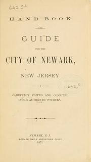 Cover of: Hand book and guide for the city of Newark, New Jersey by 