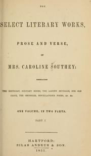 Cover of: select literary works, prose and verse