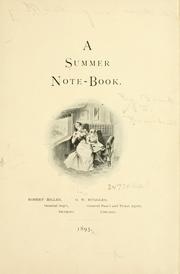 A summer note-book ...
