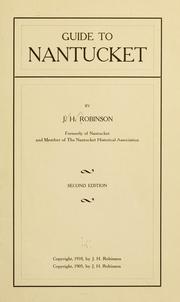 Cover of: Guide to Nantucket ... | Robinson, J. H.